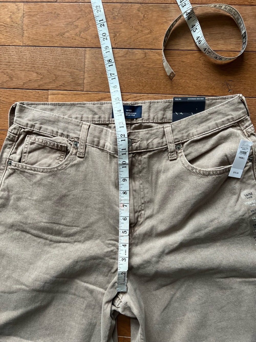 ❤️GAP HIGH RISE HORSESHOE BARREL JEAN-MUSHROOM-14/32 LONG-NWT❤️ - Picture 11 of 15